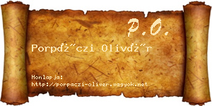 Porpáczi Olivér névjegykártya