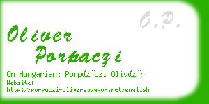 oliver porpaczi business card